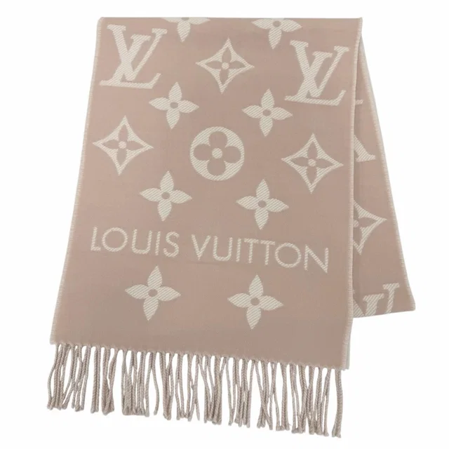 Scarf LV Essential 100% Wool Beige Rose 170 34 in Beige Wool from The Reluxe