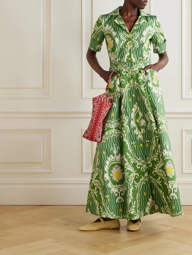 MARTA FERRI Maria printed organic cotton maxi shirt dress in Green, photo 2 of 2 from NET-A-PORTER (Canada)