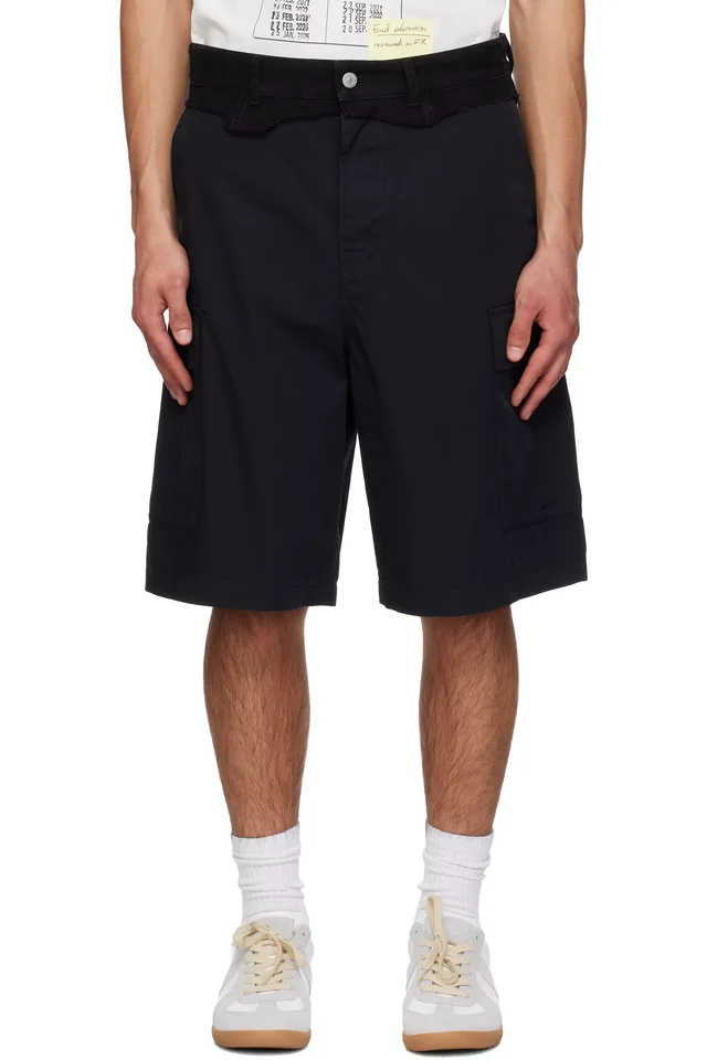 Black Raw Edge Cargo Shorts, image 1 of 1 from SSENSE