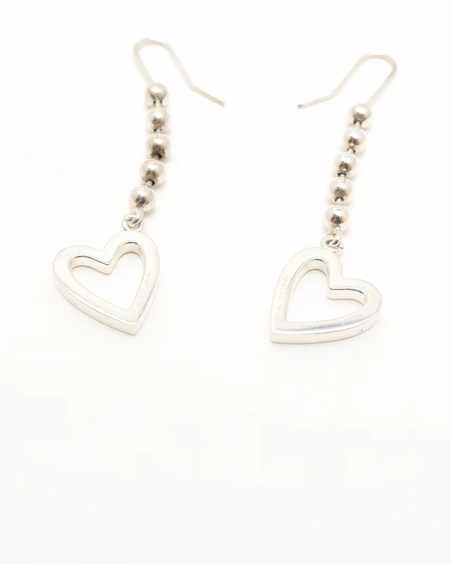 Gucci Dangling Silver Heart Earrings in Silver from A Retro Tale, photo 3 of 3