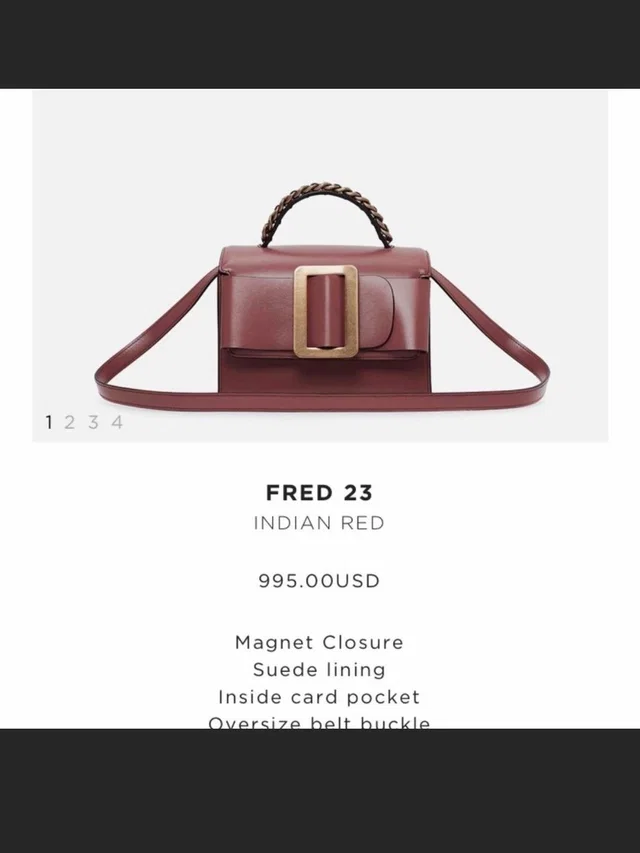 FRED Small Box Crossbody Bag in red Leather from Poshmark