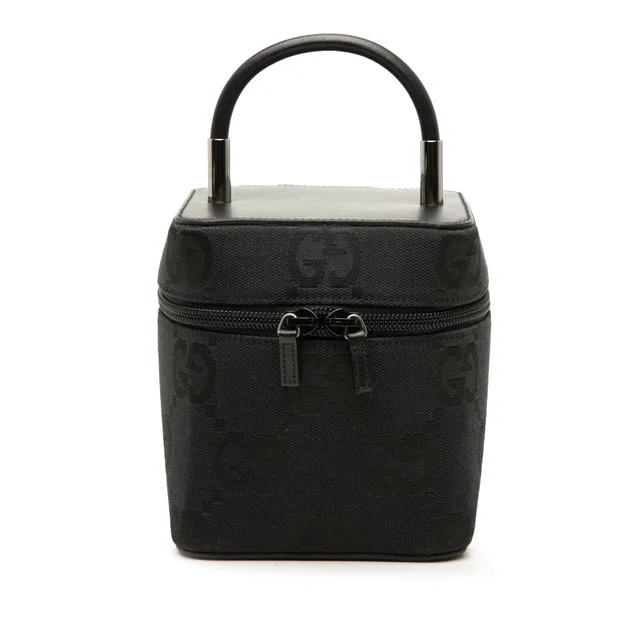 Black Gucci Mini GG Canvas Vanity Bag in Black Canvas from Designer Revival