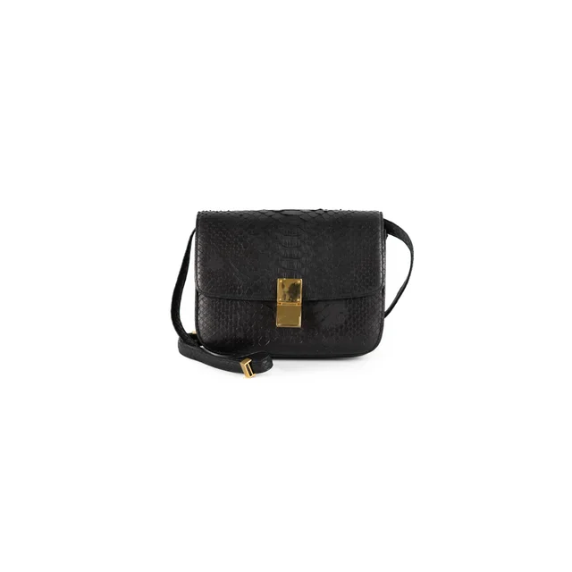 Celine Box Python Bag Black in Black Python from The Purse Affair