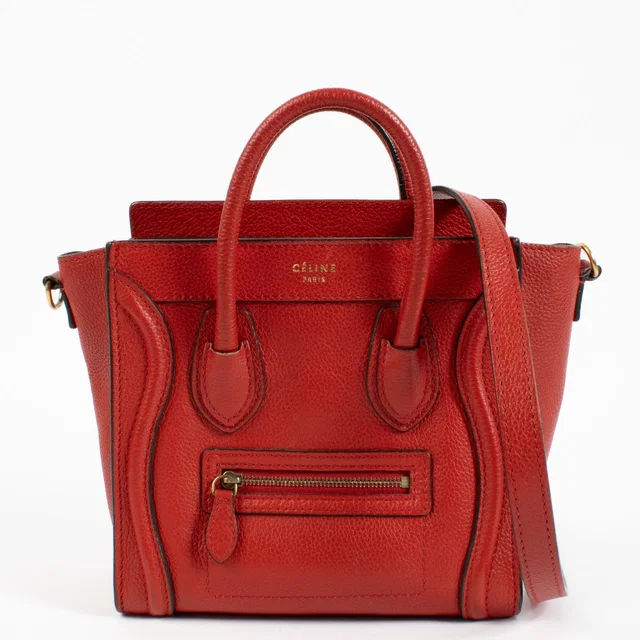 Celine Red Luggage Nano Bag in Red from Labellov