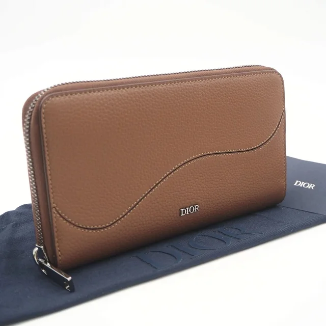 Dior Grained Calfskin Marquetry Saddle Long Zip Wallet Brown Calf Leather in brown|red Caviar leather from Poshmark
