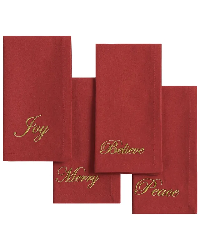 Elrene Home Fashions Set of 4 Holiday Sentiments Napkins, image 1 of 1 from Rue La La