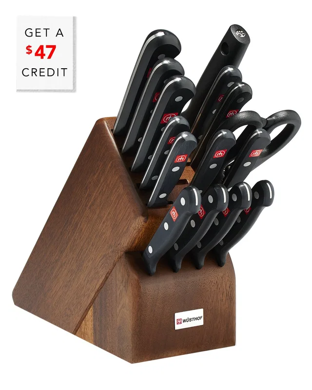WÜSTHOF Gourmet 16pc Knife Block Set, Acacia with $47 Credit, image 1 of 1 from Rue La La