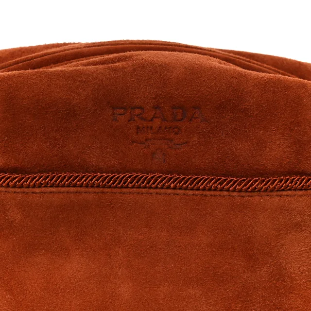 Prada Scamosciato Suede Tassel Pouch Brown in Brown Suede from FASHIONPHILE, photo 7 of 7
