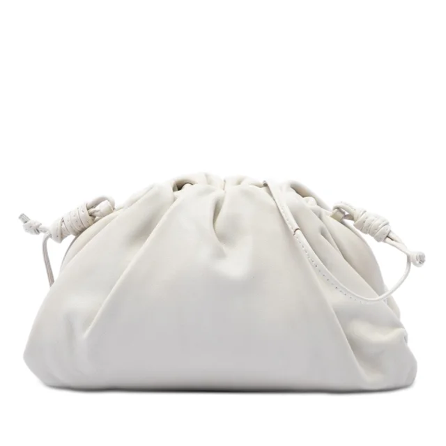 White Bottega Veneta Lambskin The Mini Pouch Crossbody in White Lambskin from Designer Revival, photo 1 of 1