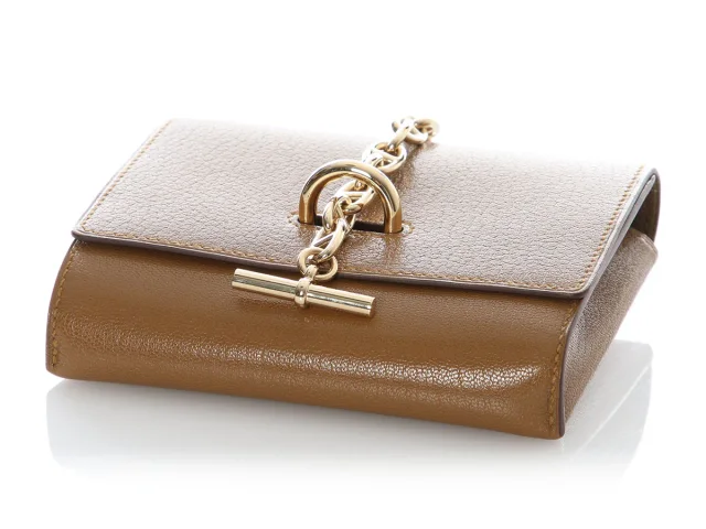 Hermès Bronze Doré Chèvre Chaîne d’Ancre To Go Wallet in Gold Goatskin from Ann's Fabulous Finds, photo 6 of 10
