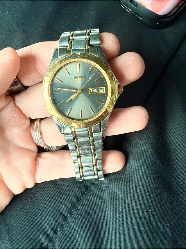 Seiko Two-Tone Silver And Gold Men's Watch With Day-Date in silver|gold|gray from Poshmark