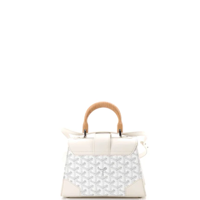 Goyard Structured Saigon Top Handle Bag Coated Canvas with Leather Mini in white Coated canvas from Rebag, photo 3 of 7