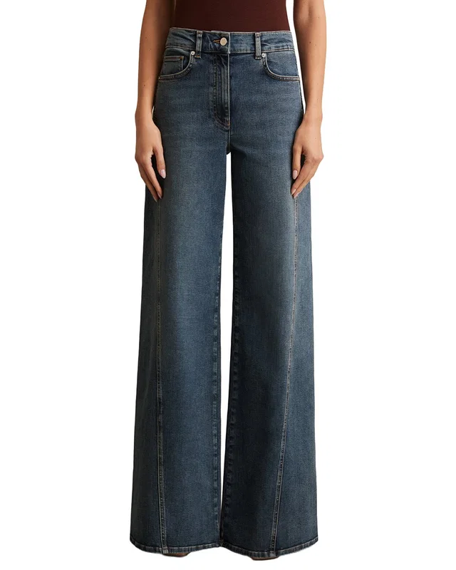 Reiss Fern Twist Seam Wide Leg Jean, image 1 of 1 from Gilt