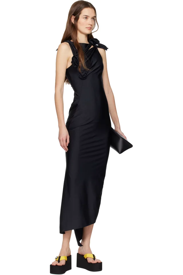 Coperni Black Flower Maxi Dress, photo 4 of 4 from SSENSE