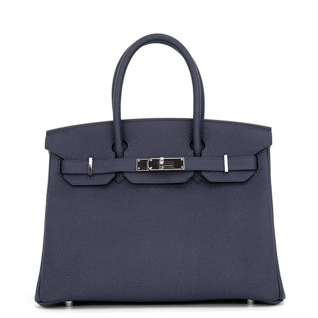 Hermès Birkin Blue Nuit Togo Leather Size 30 in Blue Togo leather from GALLERY RARE