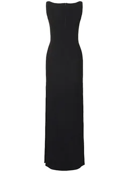 David Koma Long dress with V neckline in 50% Viscose, 47% Acetate, 3% Elastane, photo 4 of 5 from LUISAVIAROMA