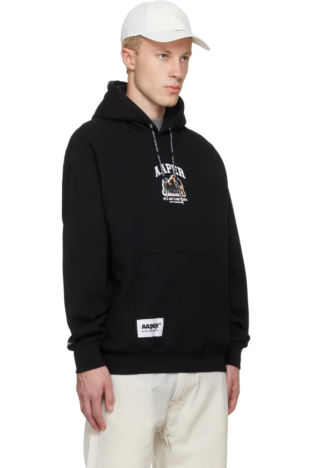 AAPE by A Bathing Ape Black 'AAPER' Hoodie, photo 2 of 4 from SSENSE