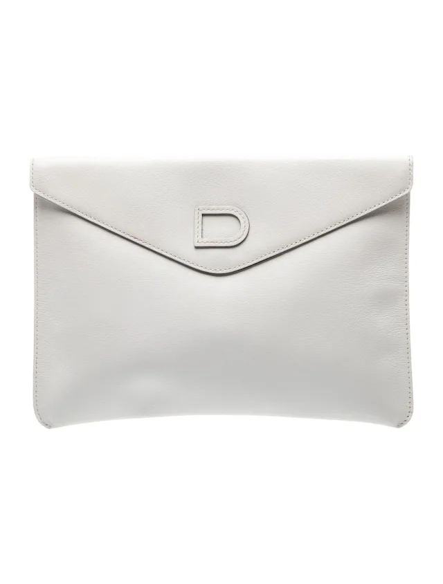 Delvaux Leather Envelope in white Leather from The RealReal