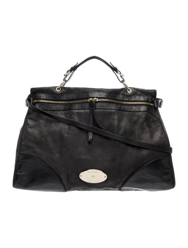 Mulberry Leather Top Handle Bag in black Leather from The RealReal