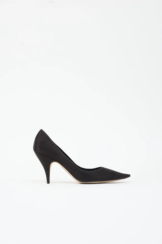 The Row Distressed Satin Liisa Pump in Satin from VSP Consignment