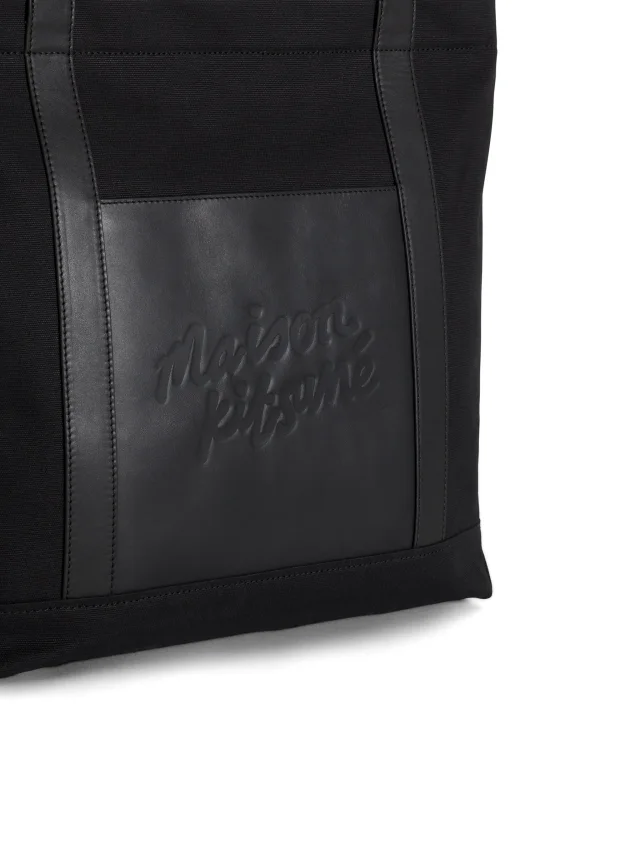 Maison Kitsuné large canvas tote bag in Black, photo 4 of 5 from FARFETCH