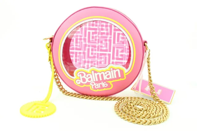 Balmain Barbie Translucent Pink Disco Round Crossbody Bag in Pink Leather from Bagriculture