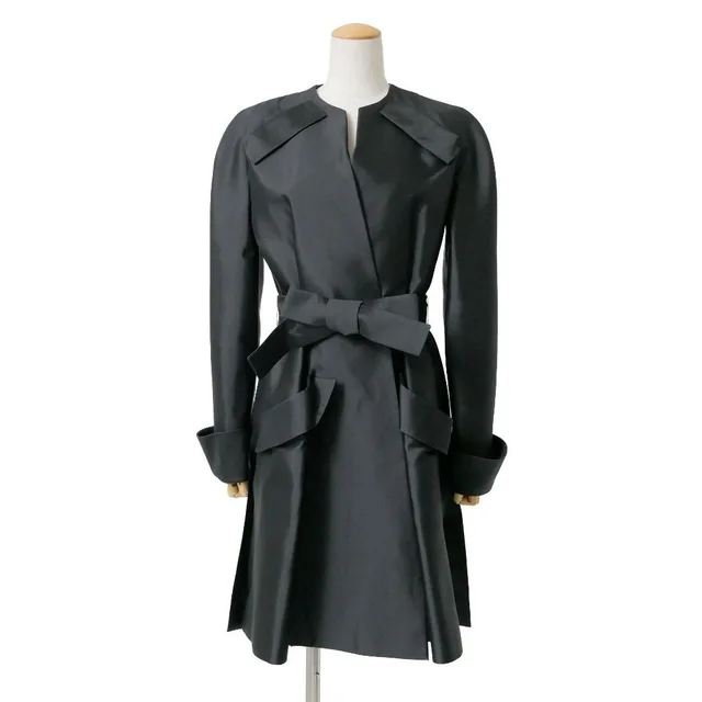 Dior Coat 38 Total Silk Belted in Silk from The Reluxe