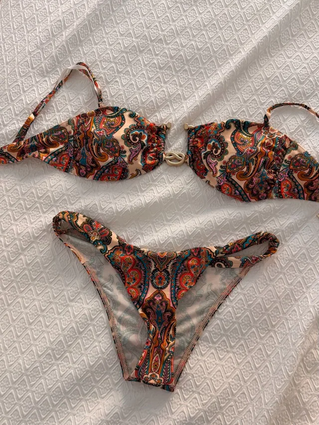 Zimmermann Women’s Paisley Print Bikini Set - Nude/Multicolor in orange from Poshmark, photo 1 of 1