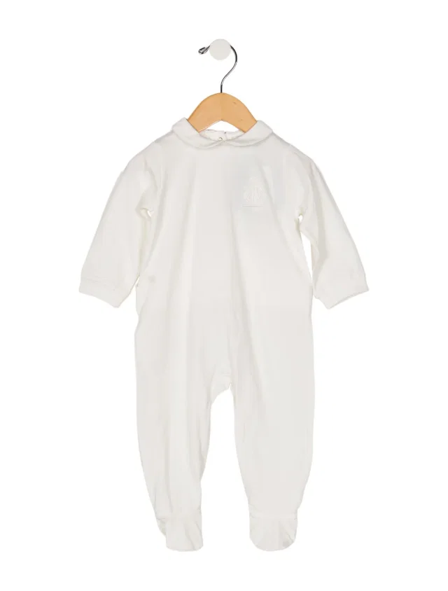 Lanvin Infant Boys Branded Embroidered Onesie w/Tags in white from The RealReal