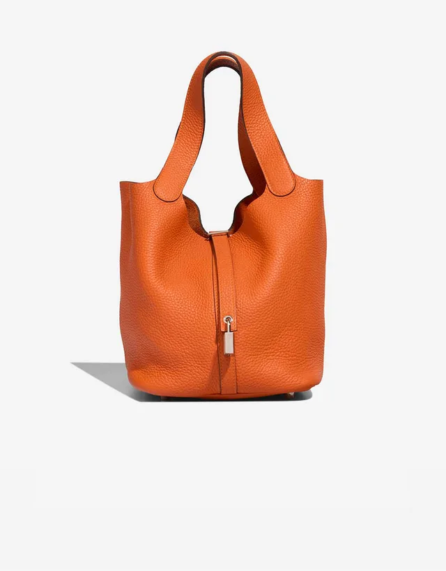 Hermès Picotin 22 Taurillon Clémence Orange from SACLÀB