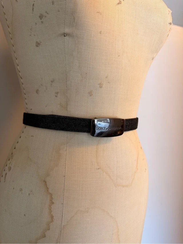 Dolce & Gabbana Reversible Black Denim And Burgundy Leather Belt in black|brown|red Denim from Poshmark, photo 7 of 8