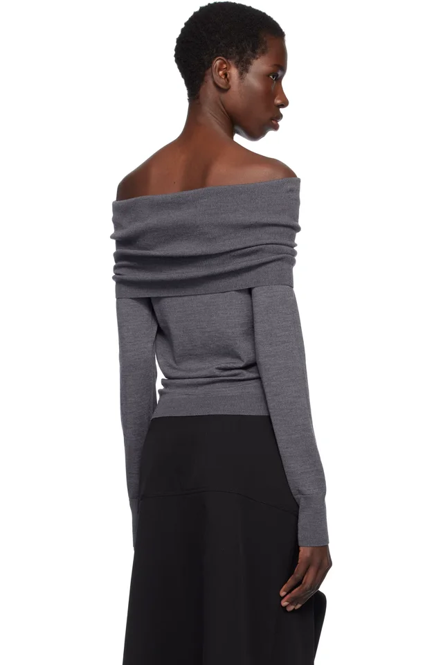Stella McCartney Gray Light Wool Sweater, photo 3 of 4 from SSENSE