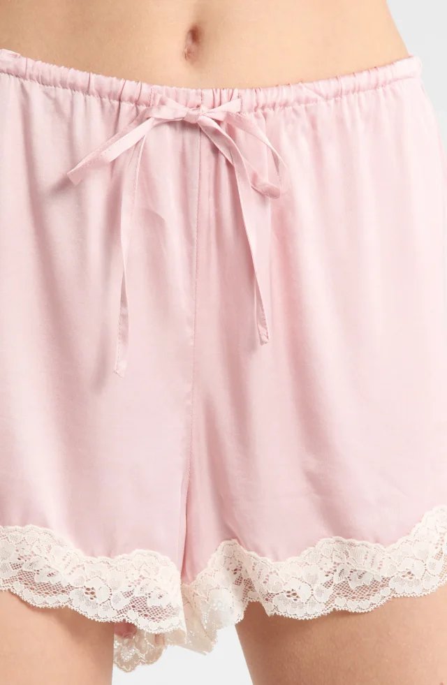 Papinelle Annabelle Satin Lace Trim Short Pajamas in Pink, photo 4 of 6 from Nordstrom Rack