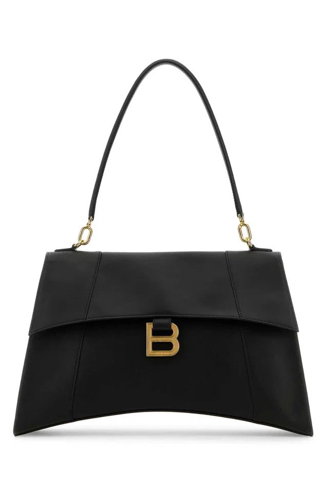 Balenciaga Hourglass Shoulder Bag — Black in Black Calfskin from HEWI