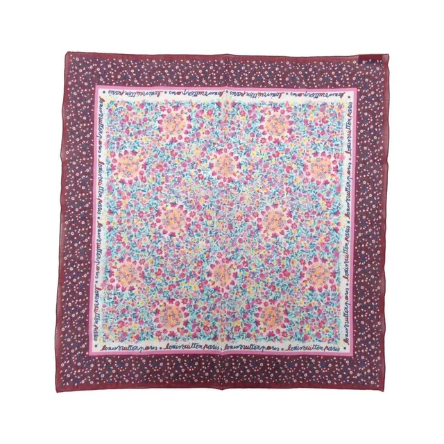 Louis Vuitton Carre Flower Scarf Fuchsia in Pink Silk from The Reluxe