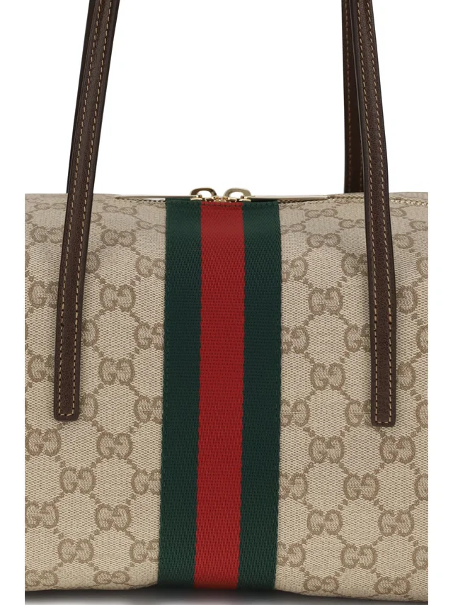 Gucci Boston Melrose Shoulder Bag — Brown Fabric in Brown Coated canvas from HEWI