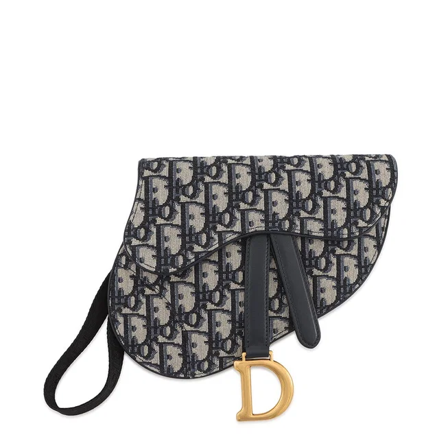 Dior Oblique Saddle Belt Pouch Beige/NavyS5632CTZQ_M928 Canvas Leather in Beige Canvas from GALLERY RARE
