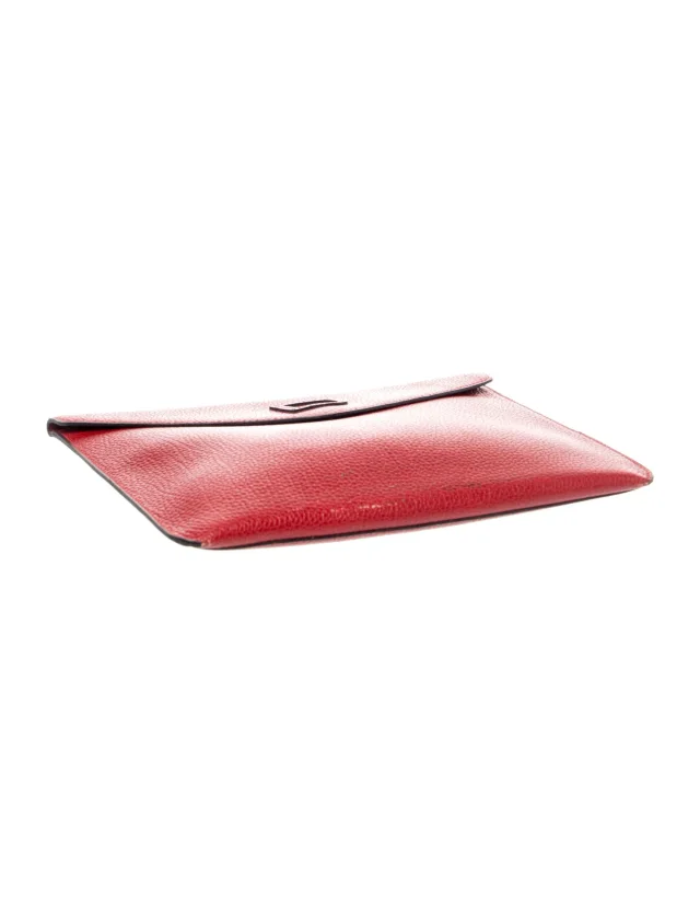 Delvaux Leather Clutch in red Leather from The RealReal, photo 5 of 6