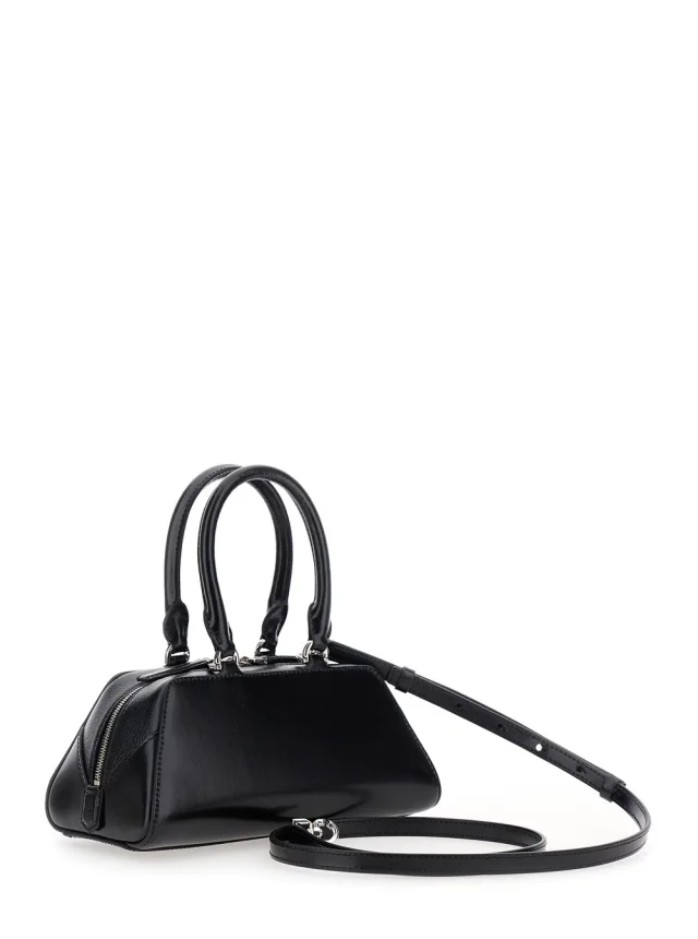 Givenchy 'Antigona East West' Black Mini Handbag with Adjustable and Removable Shoulder Strap and Logo Lettering on the Front in Leather Woman in Black 100% Calf, photo 5 of 14 from Gaudenzi Boutique