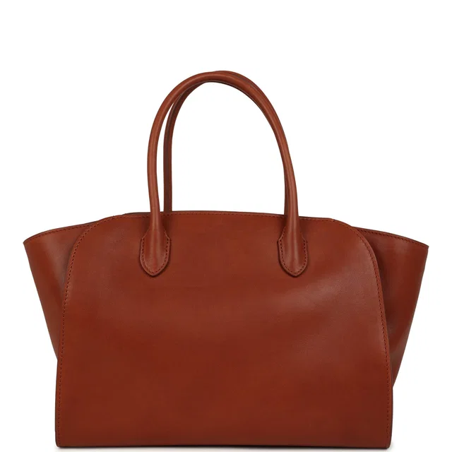 The Row Marlo 12 Tote Bag Acero Polished Saddle Silver Hardware in Canvas from Madison Avenue Couture