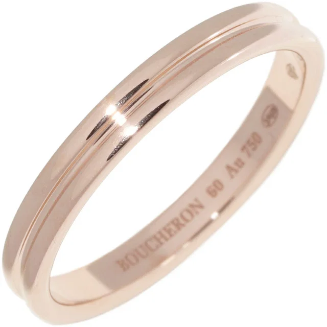 Boucheron Godron Au750 Pink Gold Ring Size 60 in Pink from LuxUness