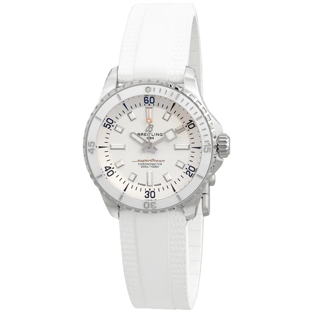Breitling Superocean Automatic Chronometer White Dial Mens Watch A17377211A1S1 in silver|gray|white from Jomashop.com