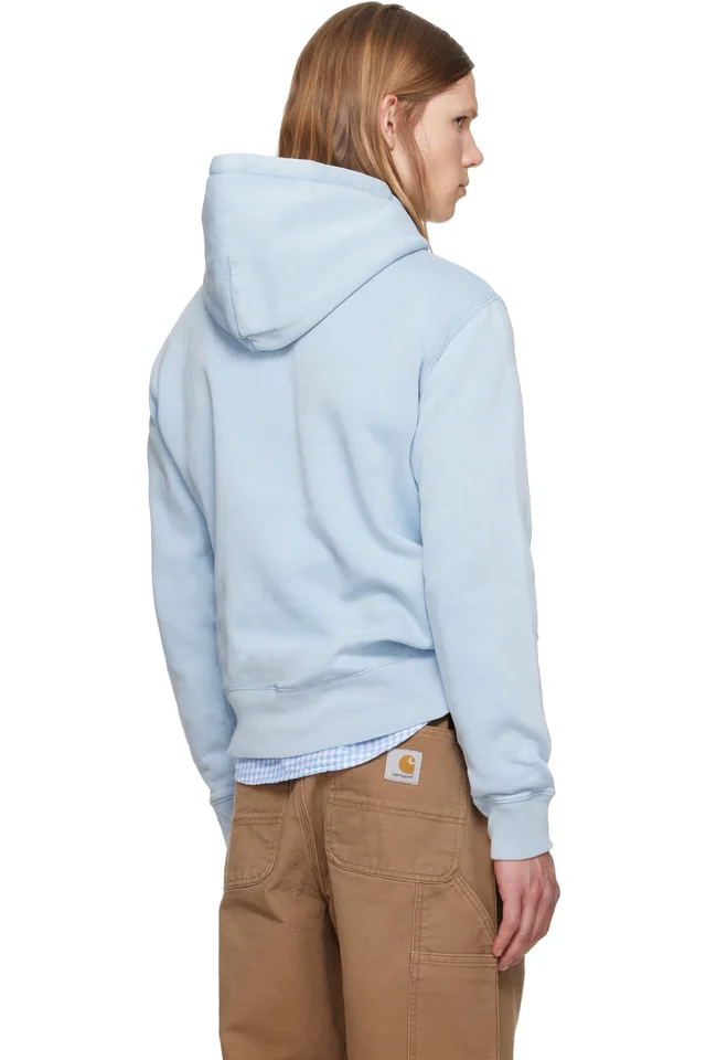 Polo Ralph Lauren Blue Polo Bear Garment-Dyed Fleece Hoodie, photo 3 of 4 from SSENSE