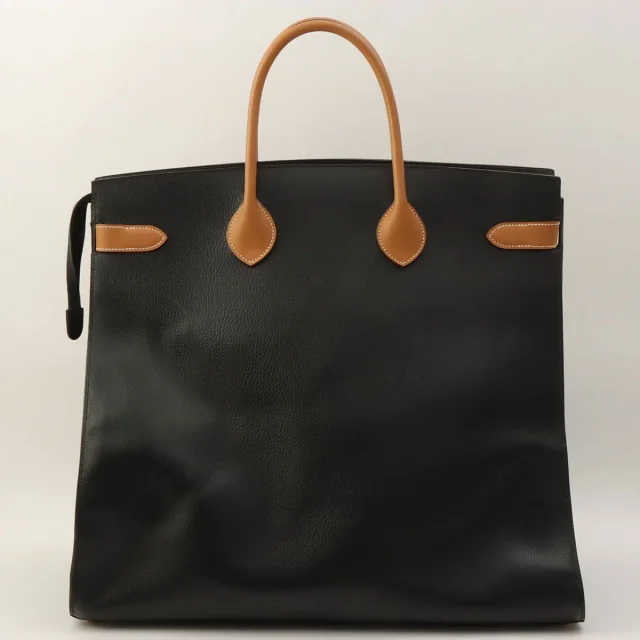 Hermès 1994 Airport 45 Black/Natural in Black from VINTAGE QOO TOKYO, photo 2 of 16