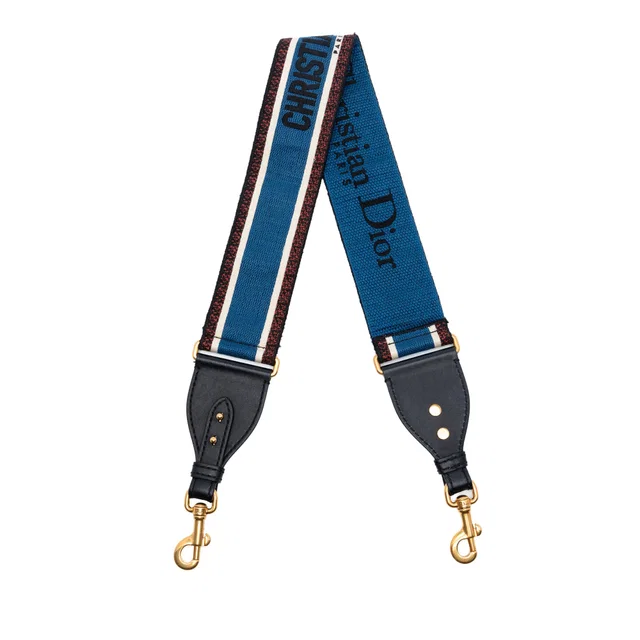 Blue Dior Embroidered Canvas Bag Strap in Blue Canvas from Designer Revival, photo 1 of 1