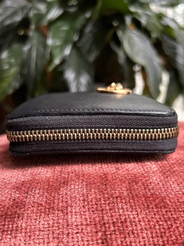 Versace Icon Zip Around Compact Wallet, Black in black|gold Calfskin from Poshmark, photo 8 of 10
