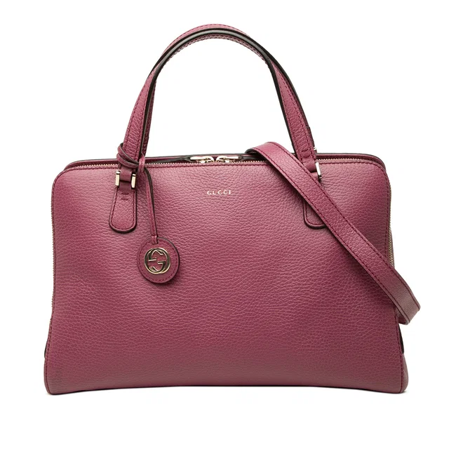 Pink Gucci Dollar Calfskin Lady Satchel in Pink Calfskin from Designer Revival