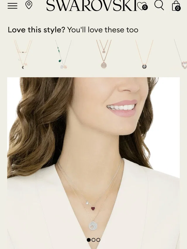 Swarovski Crystal Wishes Heart Pendant Set Two Necklaces Red Rose Gold Silver in silver|gray|red from Poshmark