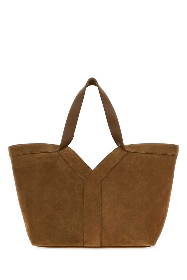 Saint Laurent Tote Bag — Brown Exterior: Suede Lining in Brown Suede from HEWI