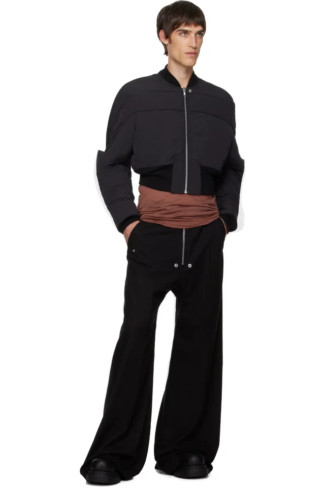 Rick Owens Black Concordians Girdered Down Bomber Jacket, photo 4 of 4 from SSENSE